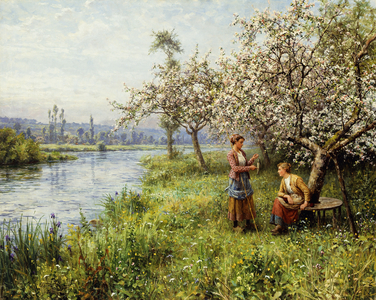 Country Women after Fishing on a Summer's Day (oil on canvas)