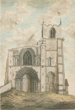Tutbury Priory Church: water colour painting, nd [1762-1802] (painting)