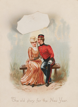 The old story for the New Year, New Year card, 1885 circa (litho)