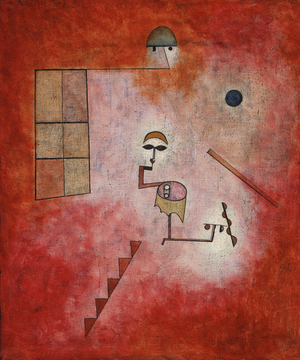 Prestidigitator (Conjuring Trick) 1927 (oil & w/c on fabric)