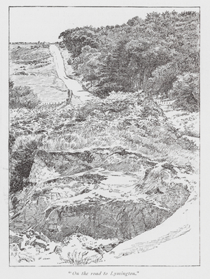 "On the Road to Lymington." (litho)