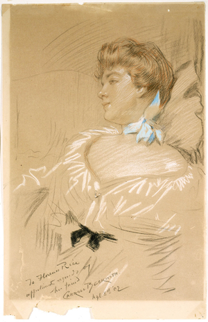 Florence Rice, 1902 (crayon, pencil, pastel on brown paper)