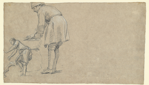 Figure studies (verso), 17th century (chalk on paper)