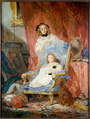 Portrait of Madame Isabey and her daughter, circa 1840 (oil on canvas)
