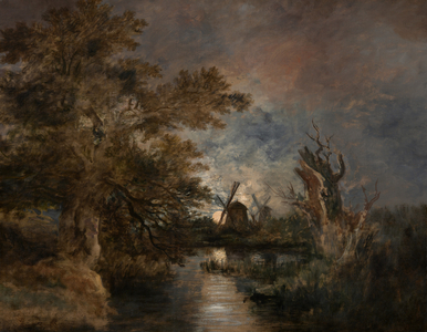 Moonlight on the Yare, c.1816-1817 (oil on canvas)