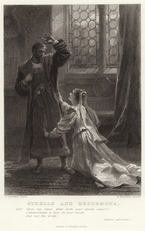 Othello and Desdemona, Othello, Act IV, Sc 2 (engraving)
