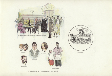 An artist's wanderings, at Nice (colour litho)