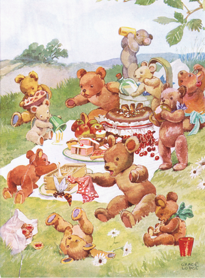 The teddy bears picnic (colour litho)