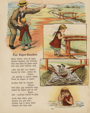 Illustration for Die Struwwel-Liese (colour litho)