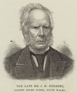 The late Mr J M Herbert, County Court Judge, South Wales (engraving)