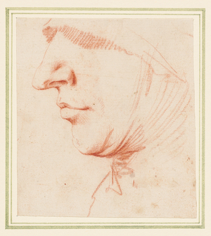 A man's head in profile, 1613 (chalk and wash)