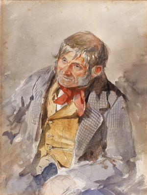 A Cullercoats Fisherman (bodycolour on paper)