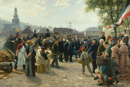 Arrival of King Wilhelm I of Prussia in Saarbrücken on 9 August 1870, 1877 (oil on canvas)
