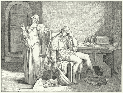 Enzio of Sardinia, illegitimate son of the Holy Roman Emperor Frederick II, in the captivity of the Guelph Lombards, 13th Century (engraving)