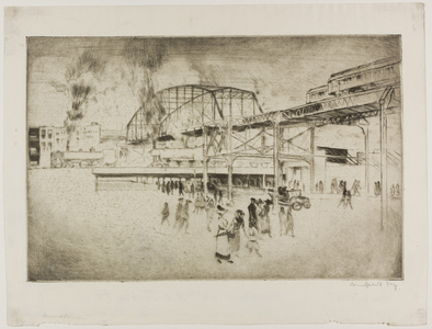 Chicago - Woodlawn, 63rd St. & Jackson Park, 1911 (etching on cream laid paper)