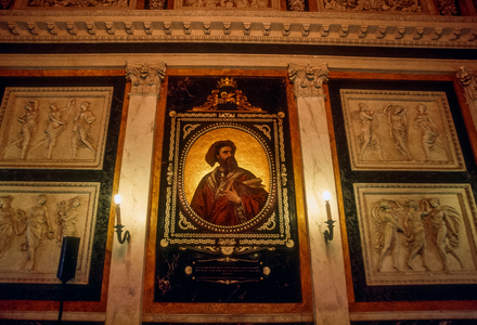 In this mosaic kept in Palazzo Doria Tursi in Genoa, Marco Polo seems ready to set sa…, 2001 (photo)