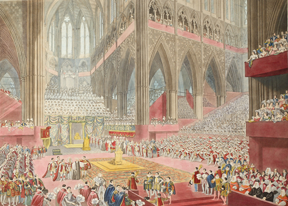 The Coronation of His Majesty, George The Fourth: Taken At The Time of the Recognition, pub. 1822 (hand coloured engraving)