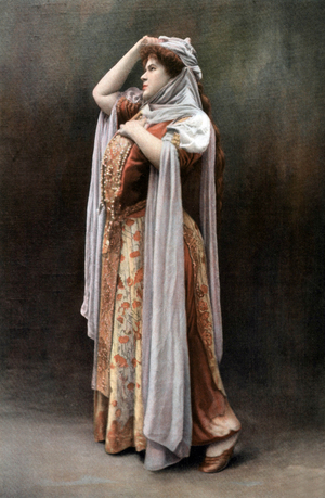 Russian soprano Felia Litvinne (1860-1936) as Rachel in opera "La juive", photo Reutlinger from french paper "Le Theatre" april 1907