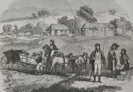 A scene from the Croatia, 19th century (engraving)
