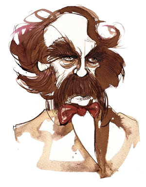 American writer Nathaniel Hawthorne (1804-64); caricature