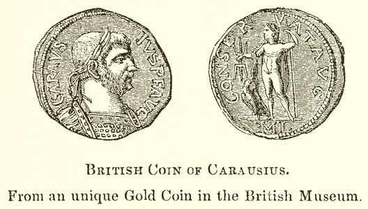 British Coin of Carausius (engraving)