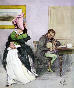 Le Bas Bleu by Honore Daumier (1808-1879)