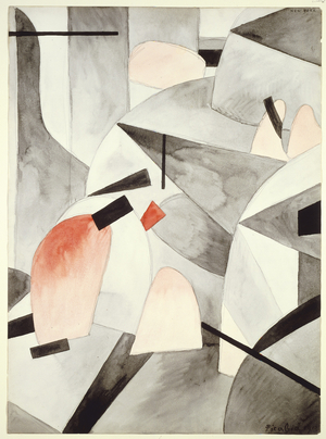 Entrance to New York, 1913 (w/c & graphite on paper)