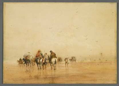 Crossing Lancaster Sands, 1836 (watercolour with gouache over pencil on paper)