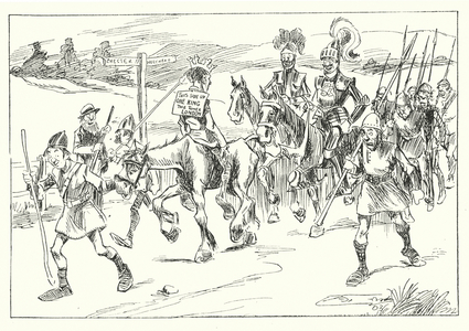 Richard en route from Wales to London (litho)