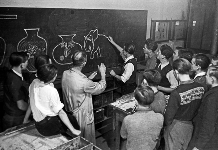 Manufacturing of glass in Lauscha, Thuringia, 1940-50s