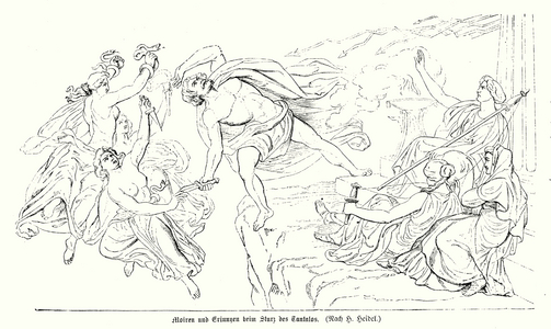 Fall of Tantalus from Mount Olympus (engraving)