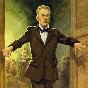 Rimsky-Korsakov argued with the council and quit the conservatoire (colour litho)
