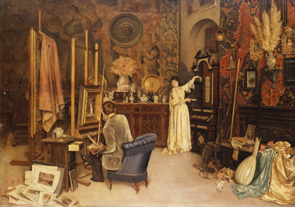 The Artist's Studio (oil on panel)