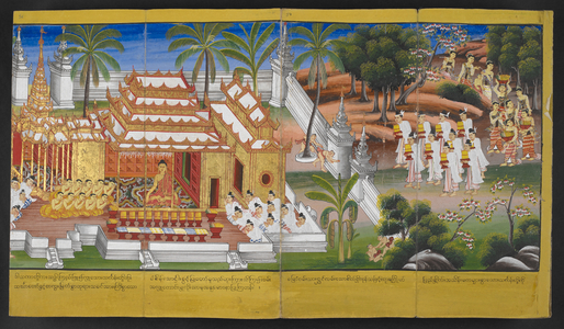 Scenes from the life of Buddha.