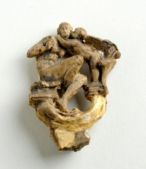 Maquette for a Key Bow with a Cupid Whispering to a Seated Girl: three sketches for the Central Group  (plaster)