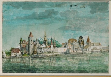 Innsbruck seen across the River Inn, 1495 (watercolour)