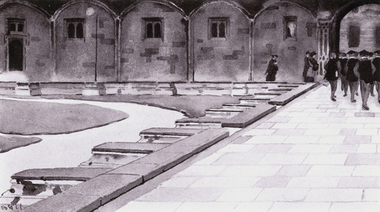 Oxford: Christ Church, Tom Quad (litho)