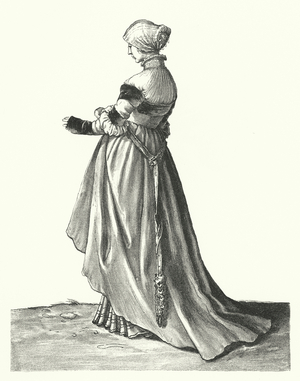 Costume of a woman of Basel (engraving)