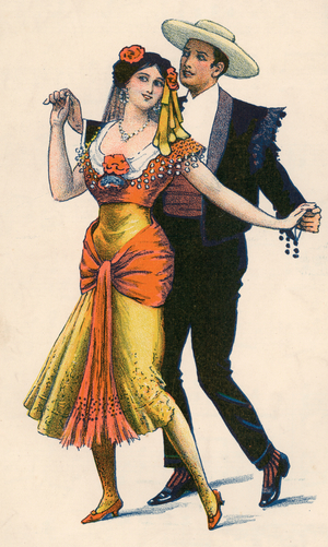 Argentine tango (colour litho)
