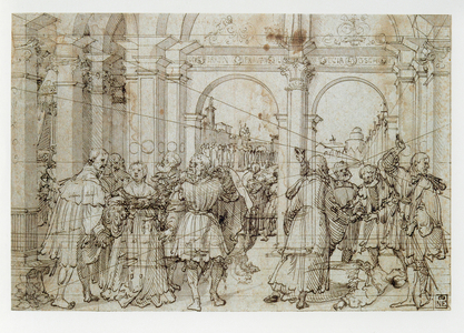 The story of Lucretia (pen, black ink, grey wash on paper)