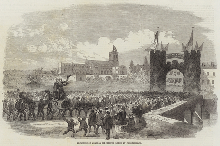 Reception of Admiral Sir Edmund Lyons at Christchurch (engraving)
