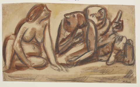 Three seated nudes, 1940s (?) (drawing)