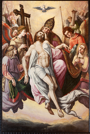 Parish church (Parochiale kerk Sint-Dionysius van Lede). Interior. The choir. A painting. Asumption.