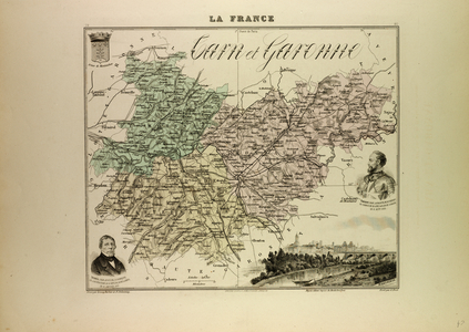 Map of Garn and Garonne 1896 France