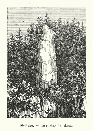 Morteau, Le rocher du Moine (engraving)