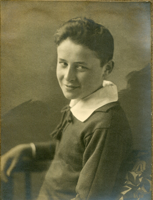 Paul-Emile Victor (12 1/2 years old), Lons-le-Saunier, Jura, France, 1920 (b/w photo)
