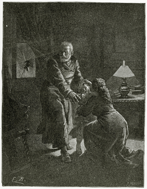 The night attack Place des Barricades - illustration from Depuis l’exil, 19th Century (b/w engraving)