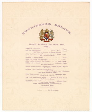 Buckingham Palace Concert, 13 June 1890 (printed material)
