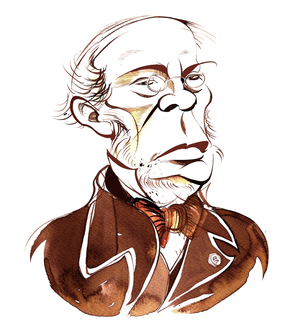 Jacques Fromental Halévy - sepia caricature