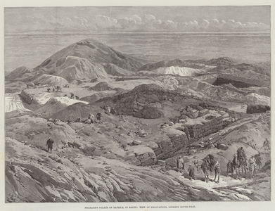 Pharaoh's Palace of Daphnae, in Egypt, View of Excavations, looking South-West (engraving)